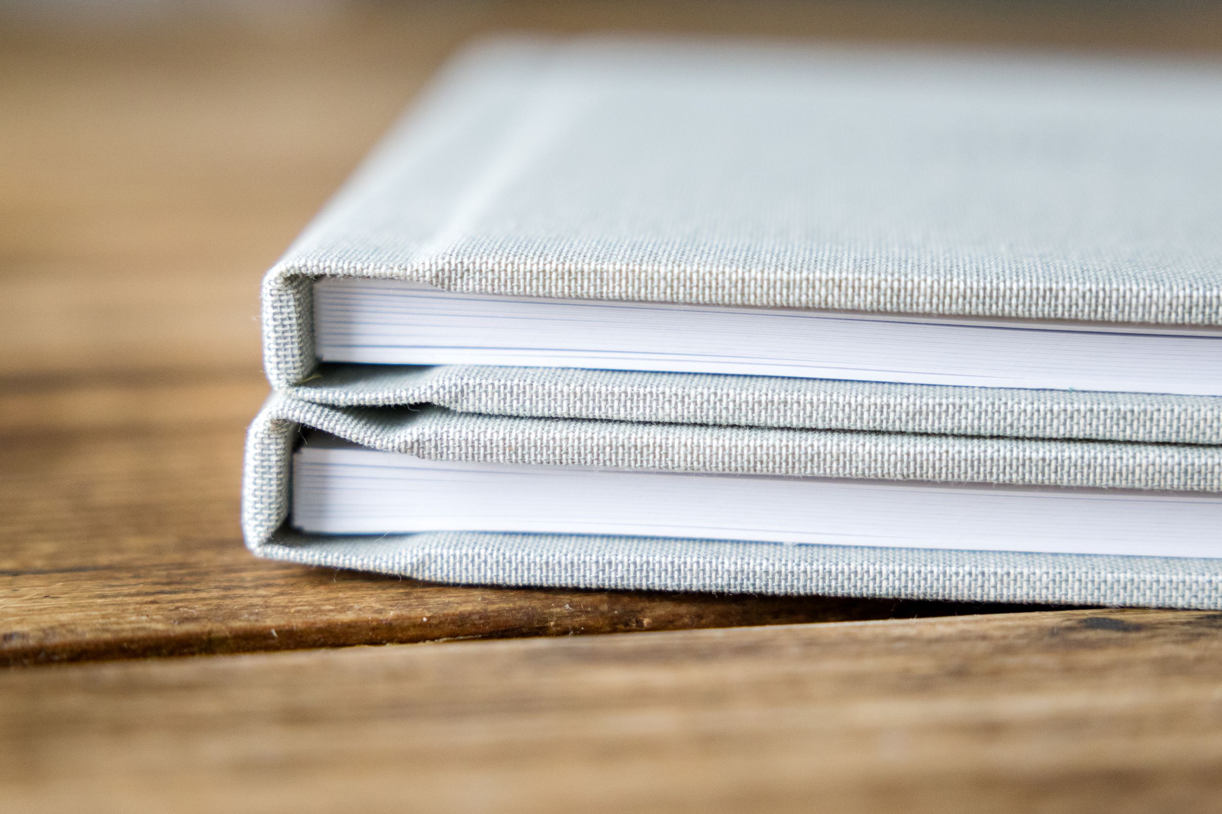 minimalistic photo album in linen cover