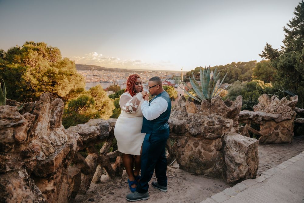 Excitement captured candid near Park Güell gardens Anniversary photoshoot Barcelona BarcelonaLoversPH