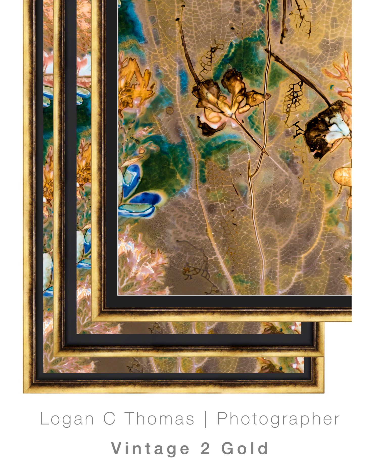 Vintage 2 gold framing options by Frame and Art for Logan C Thomas' QP Bistro fine art commission 2021