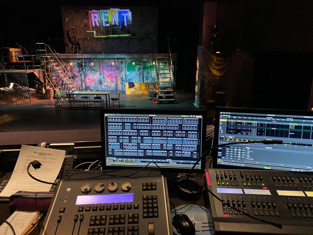 Photo of RENT light board at Performing Arts Center at Scottsdale Community College