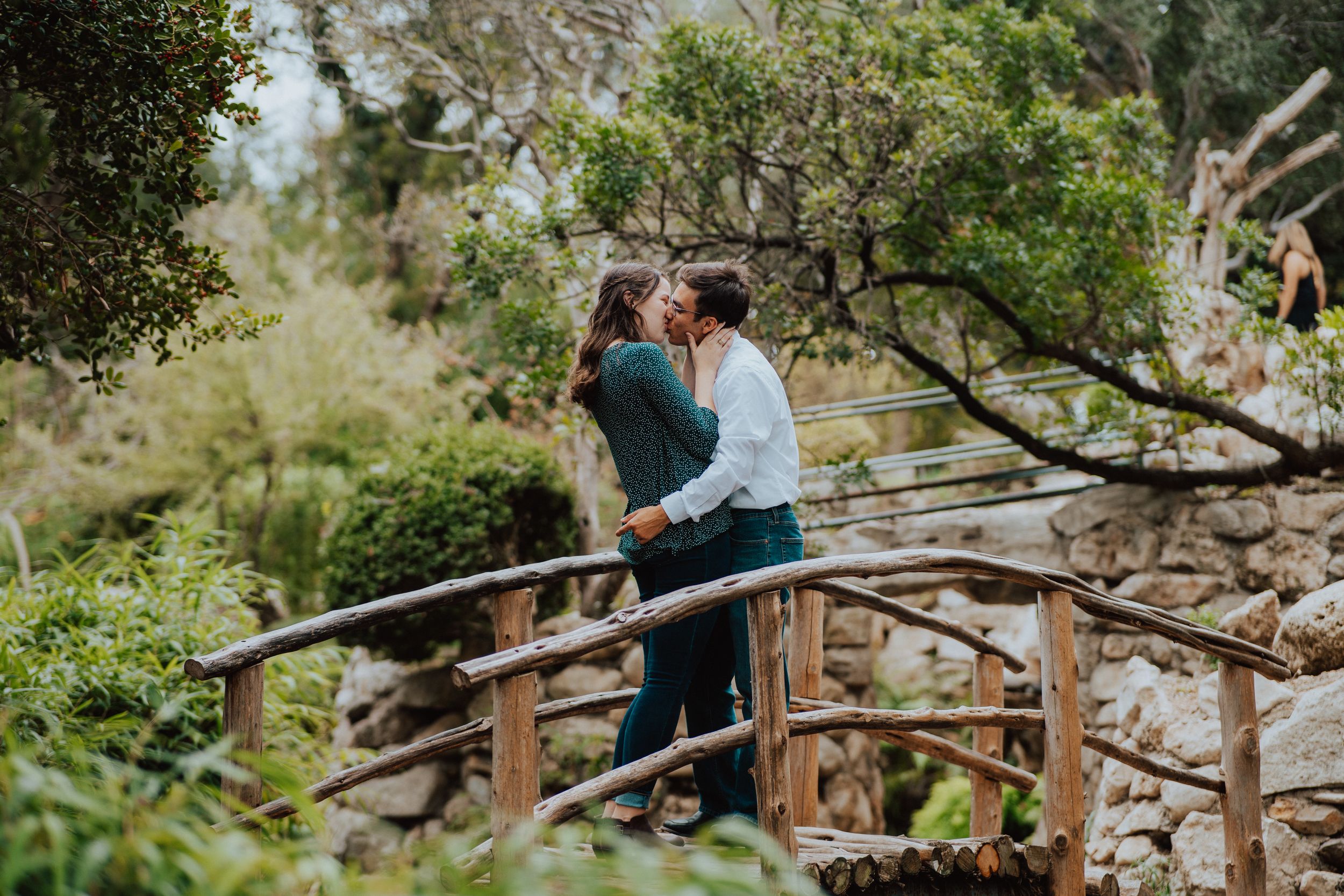 Engagement photos taken at Zilker Botanical Gardens