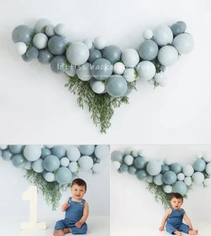 blue and grey balloons photography backdrop background