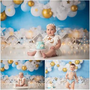 blue stars and clouds photography backdrop background