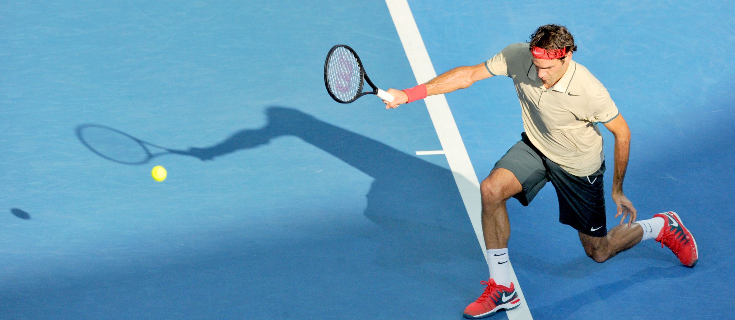 Tennis player follow through
