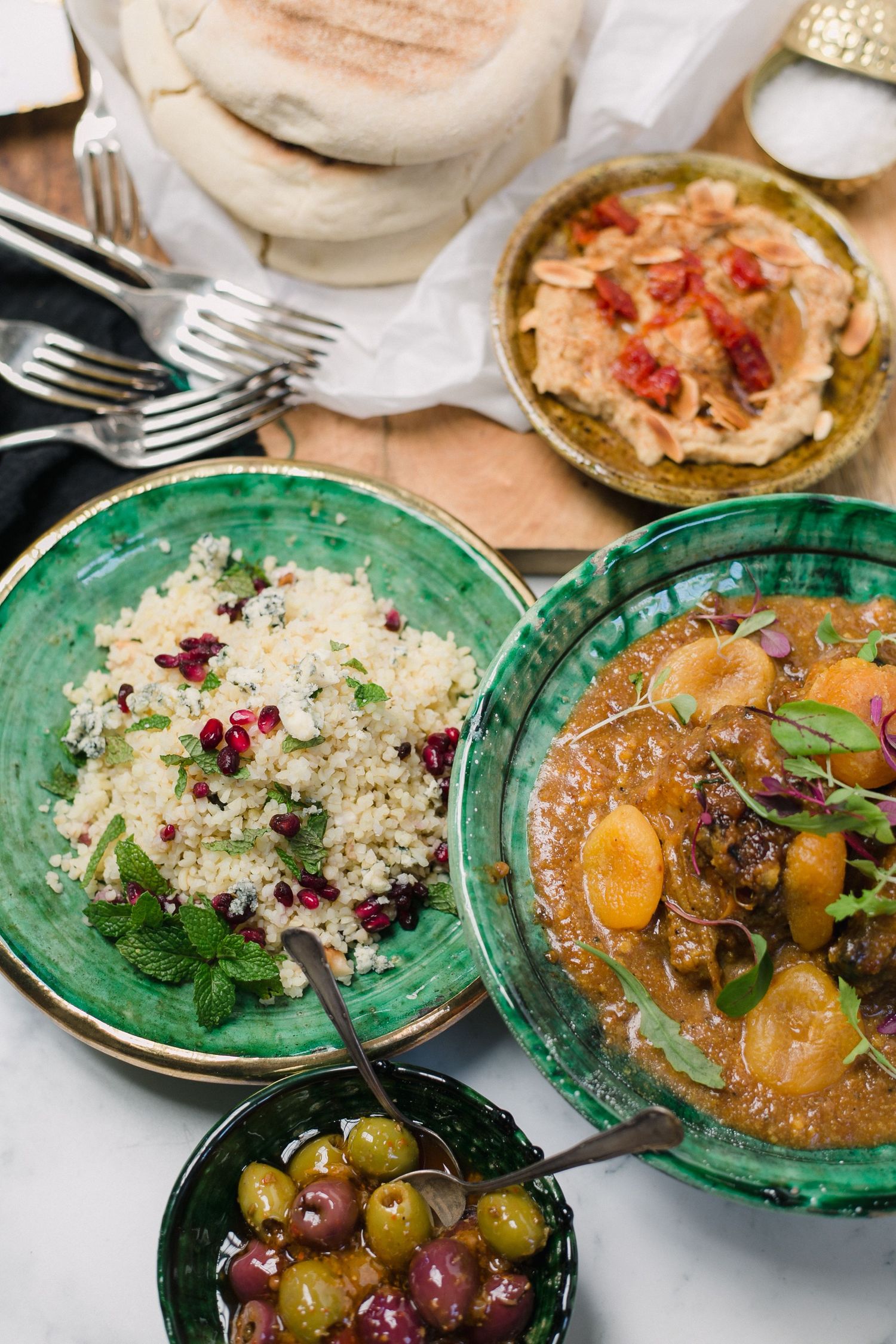 A Moroccan feast served at THIRTEEN Creative Emporium event.