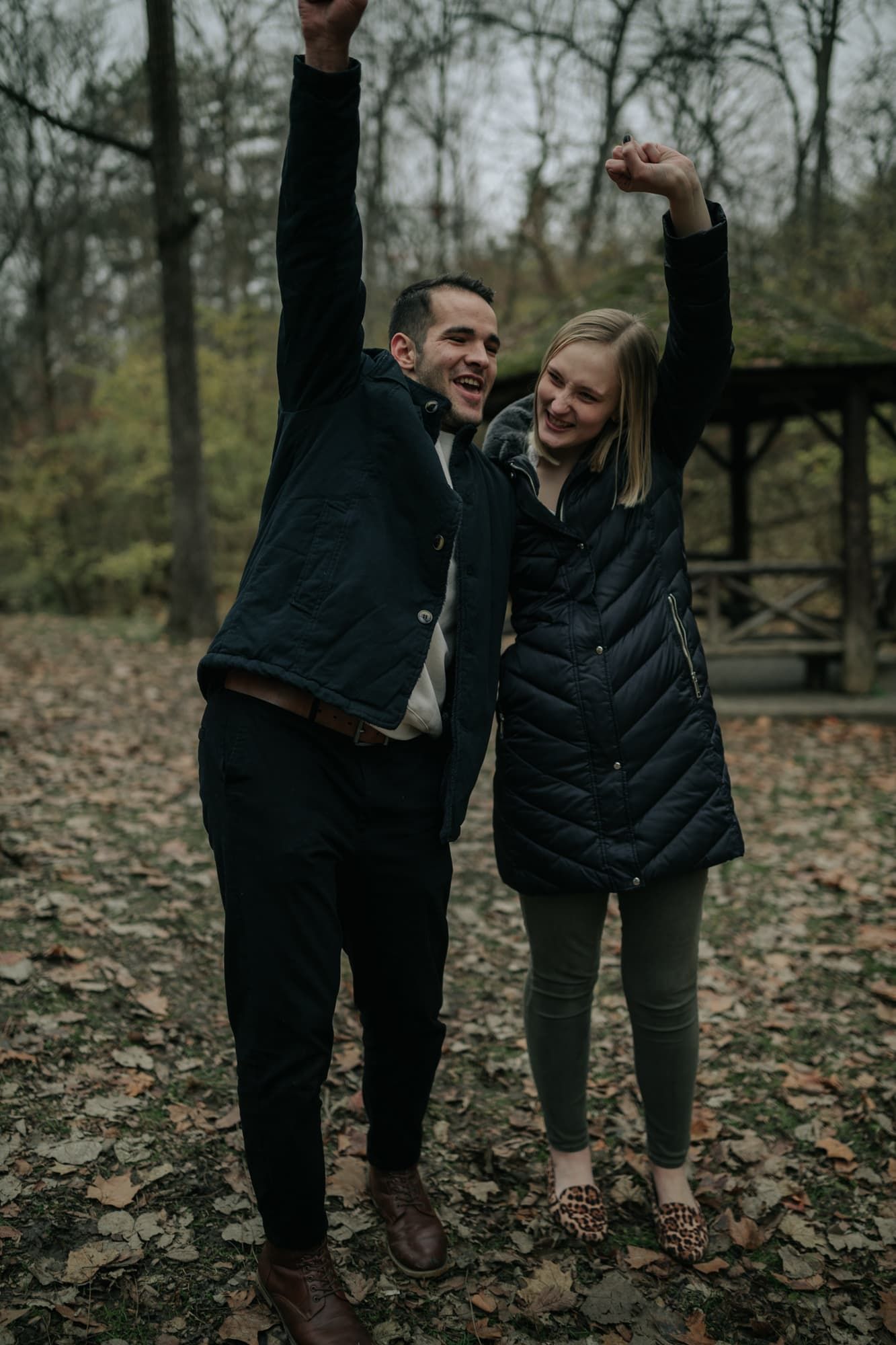 Couple-celebrating-engagement