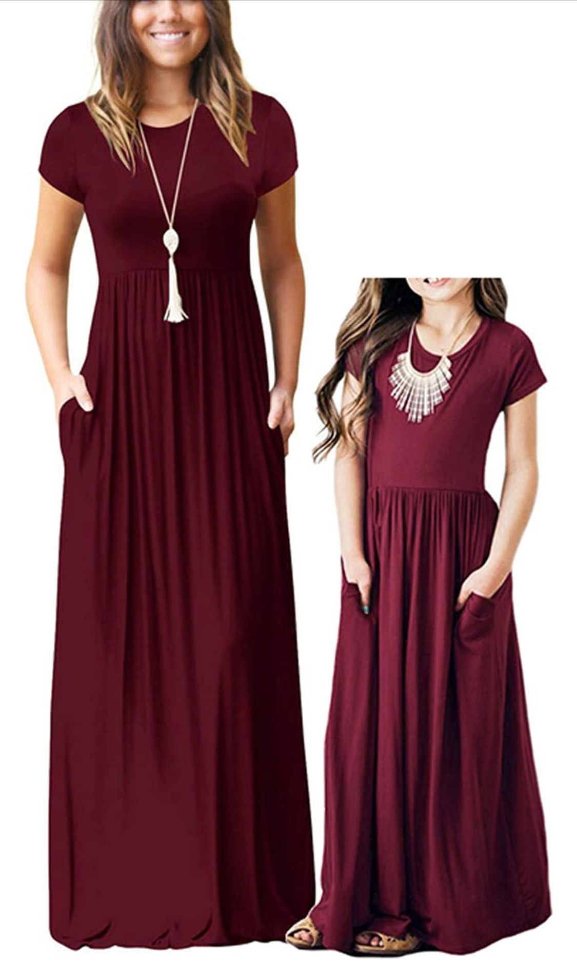 matching mother daughter maxi dresses perfect for family photo sessions in Connecticut