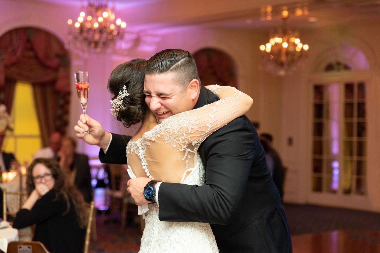 receiving line or table visits at your wedding reception Leah Ramuglia Photography