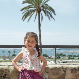 Child Model, Gorgeous Top-model Girl, Palm-Tree photo-art-print