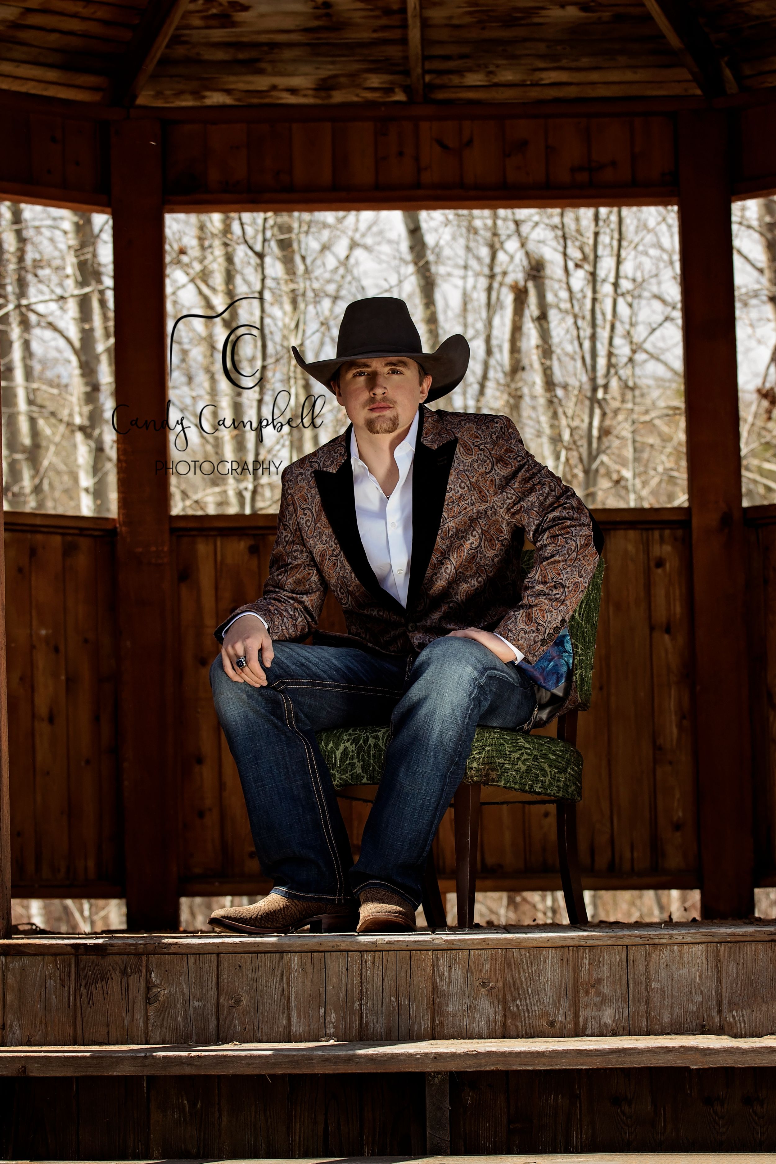 Senior posed in Gazebo in Mannville, Alberta