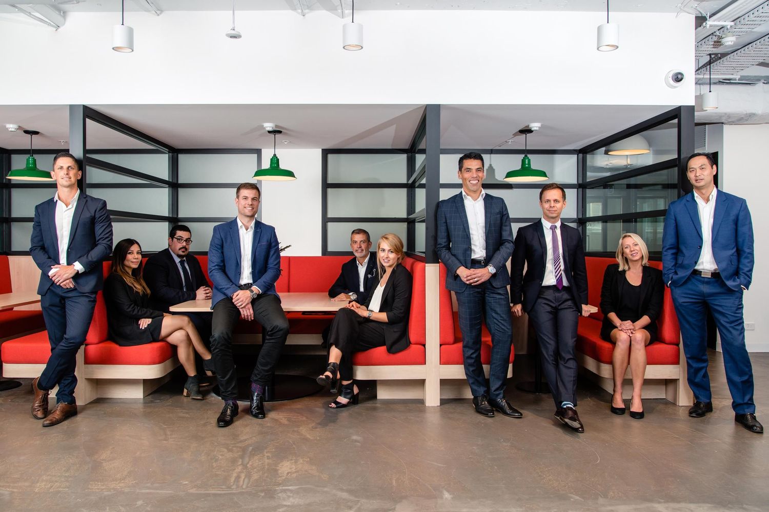Group portrait of business people