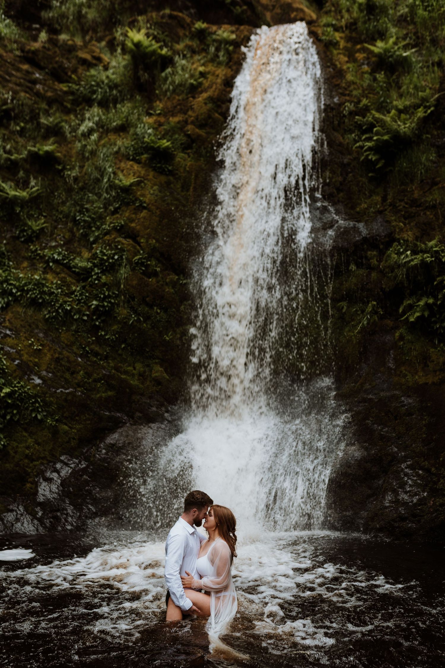 Pistyll Rhaeadr Waterfall wedding elopement photographer