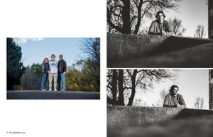 Outdoor portrait session featuring both color and monochrome compositions.