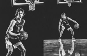 Black and white basketball action shots showing dynamic game movements.
