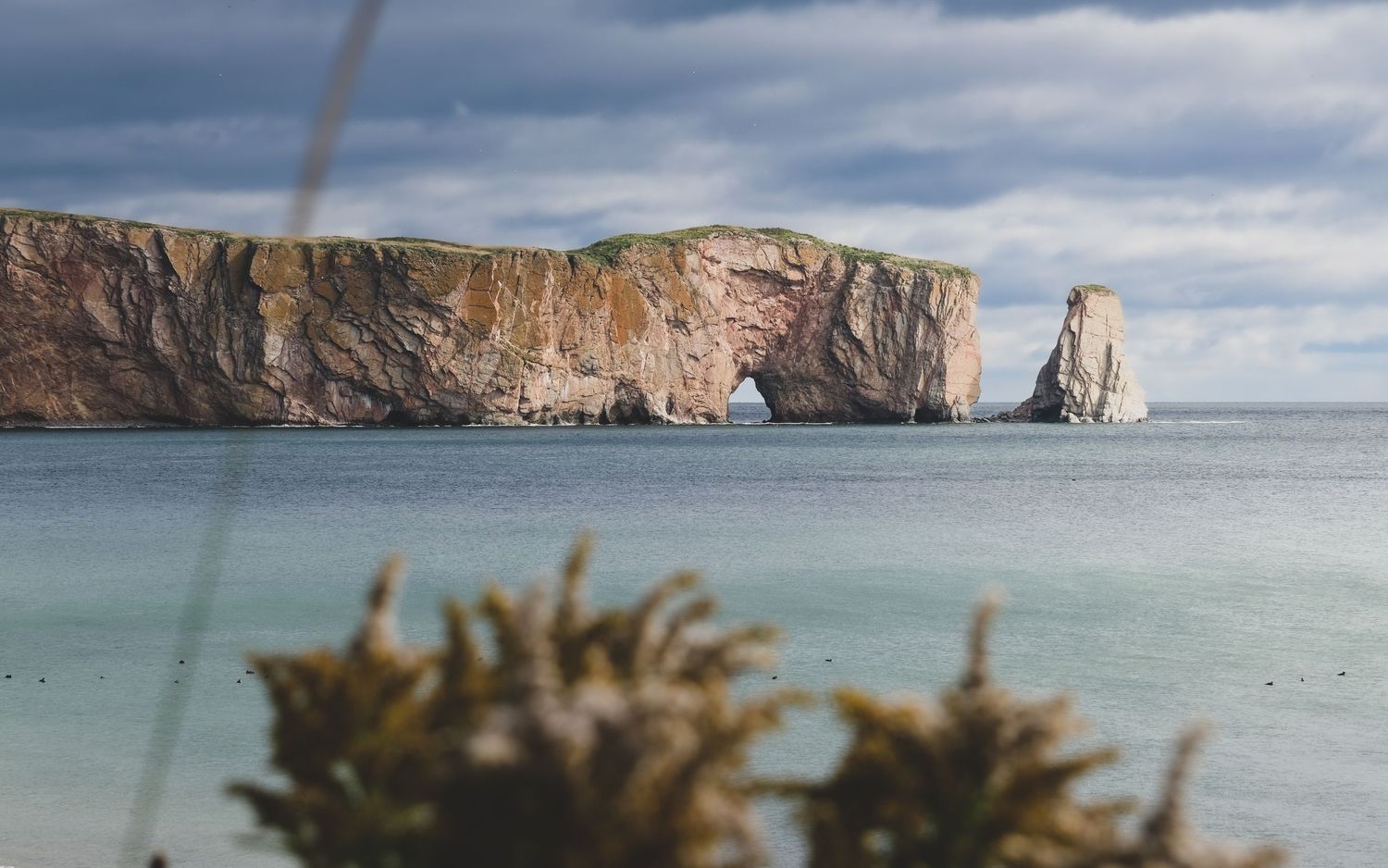 The famous Rocher Percé in Gaspésie, photo taken from the Riotel