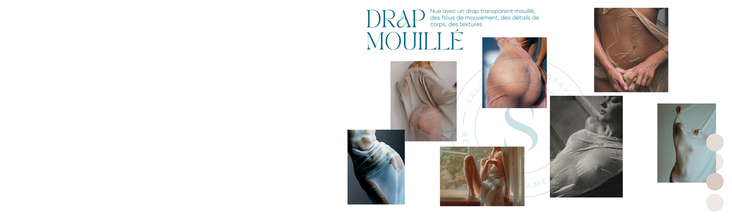Dreamy monochromatic photo collage featuring soft intimate portraits.