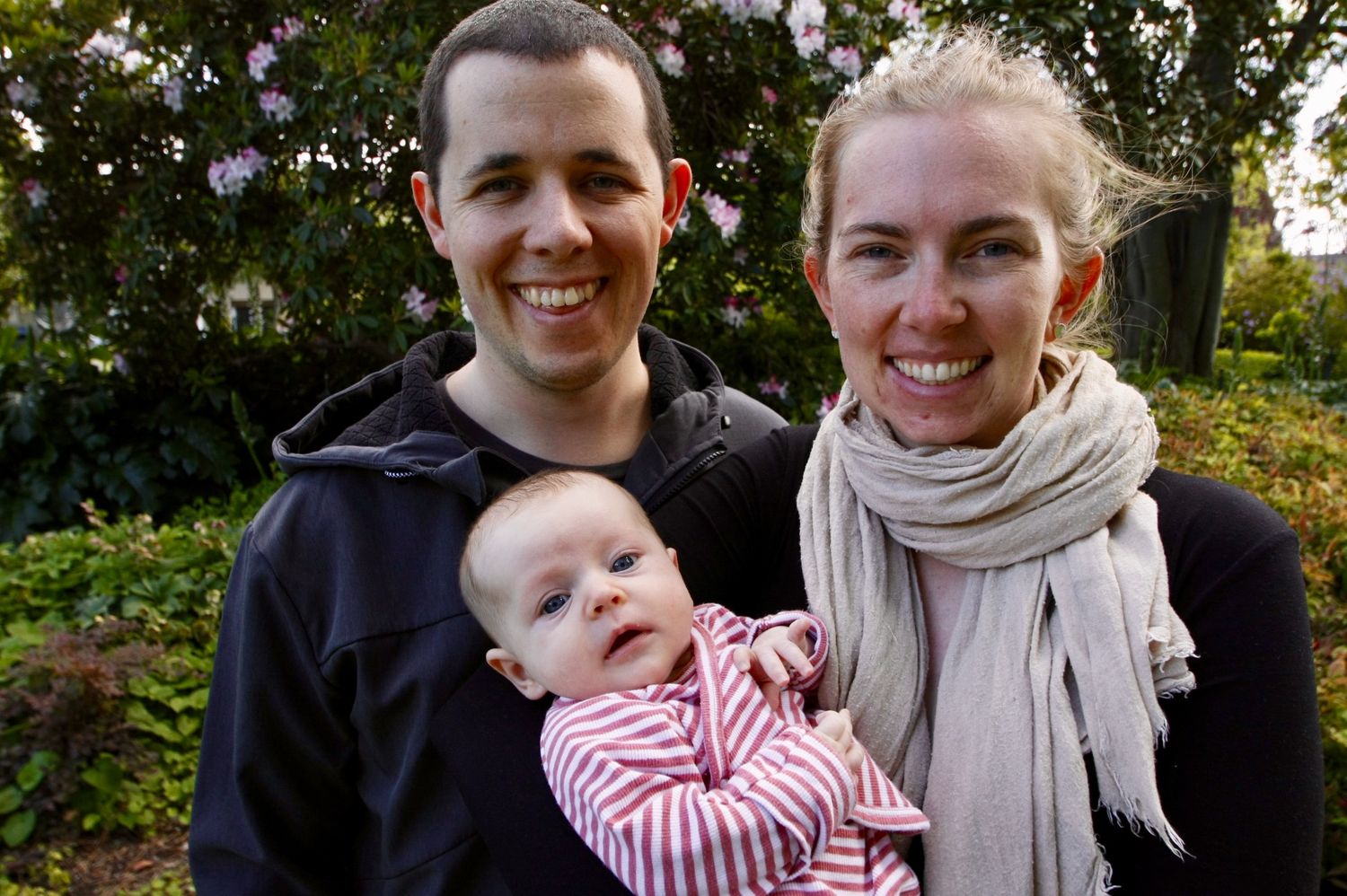 young couple with baby