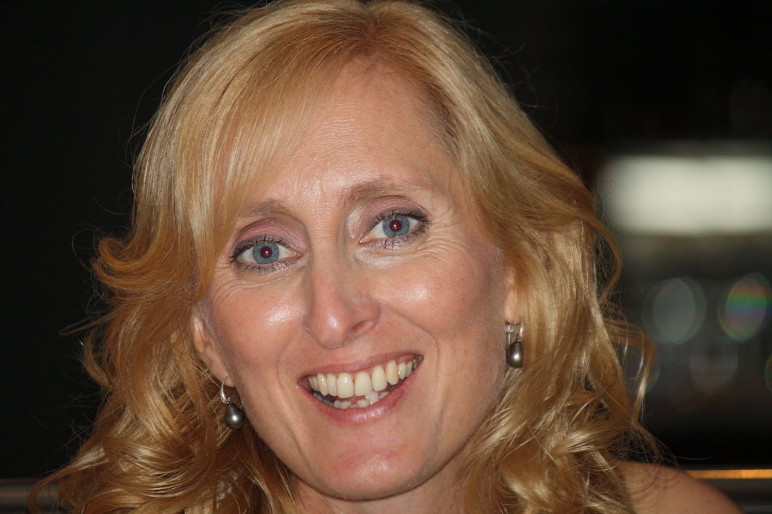 smiling blond woman