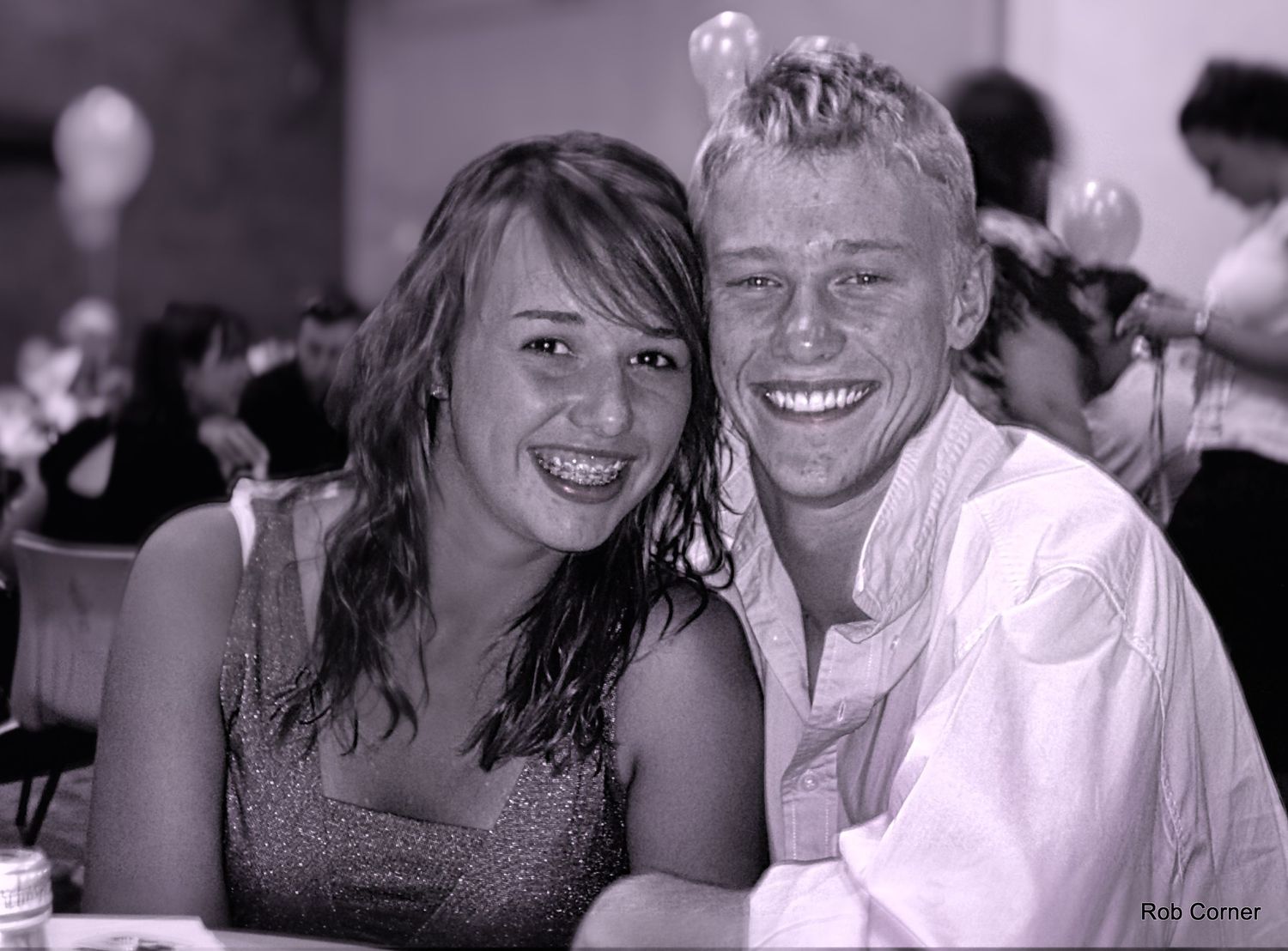 Young couple in black and white
