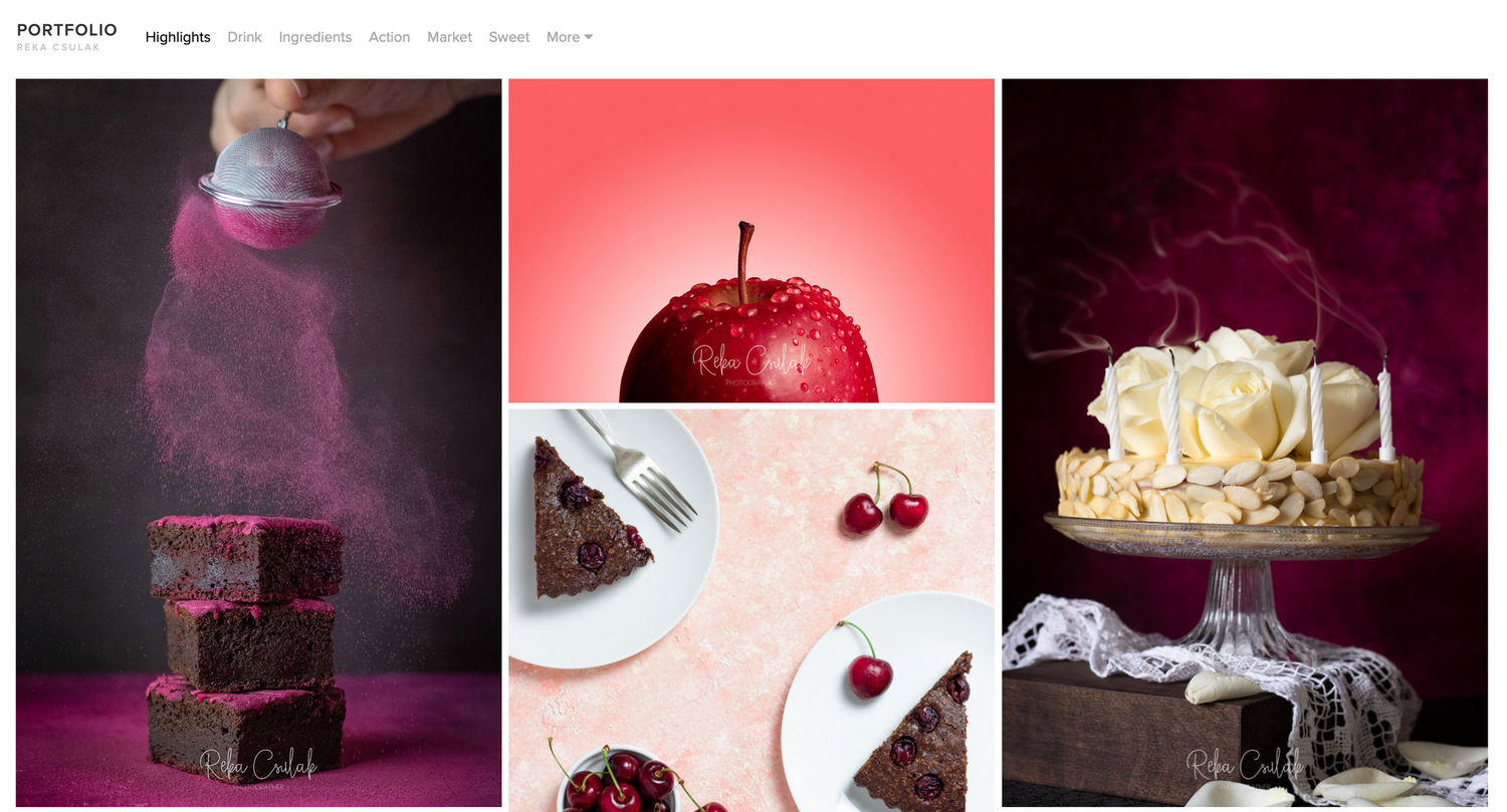 Screenshot from my digital portfolio - Photo by © Reka Csulak
