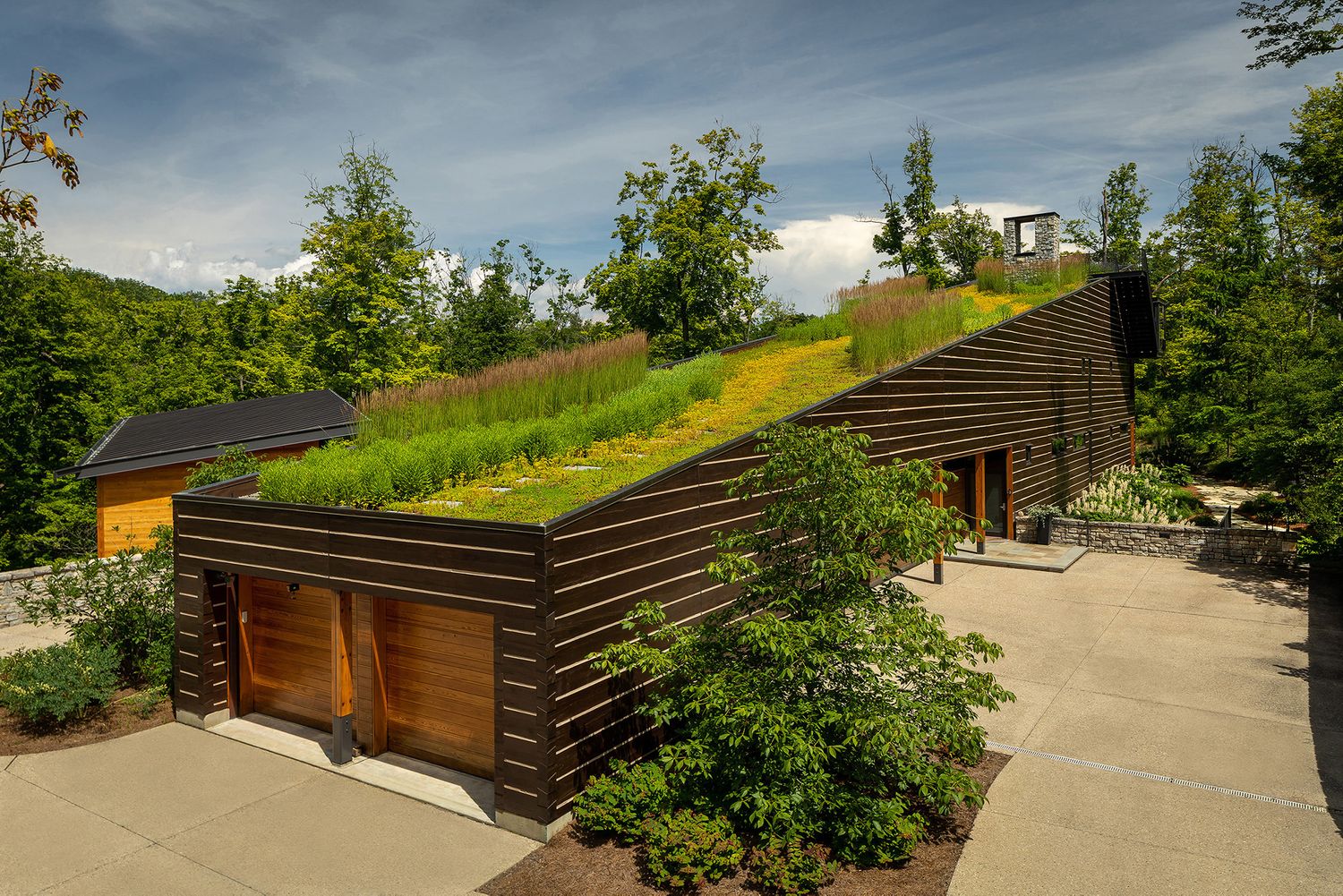 Landscape architecture photography by Studio 66 of a John Senhauser Architects house