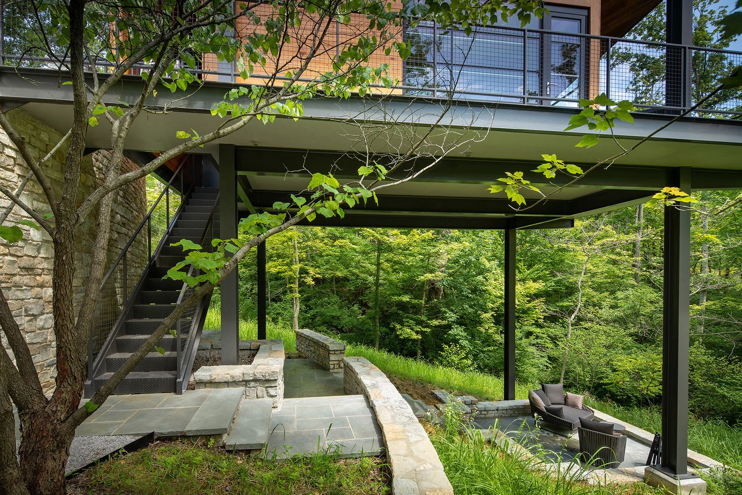 Landscape architecture photography by Studio 66 of a John Senhauser Architects house