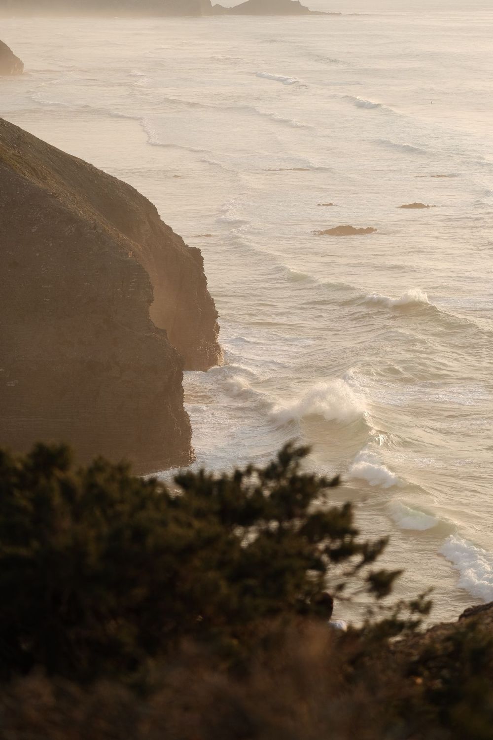 cliff in Portugal sunset