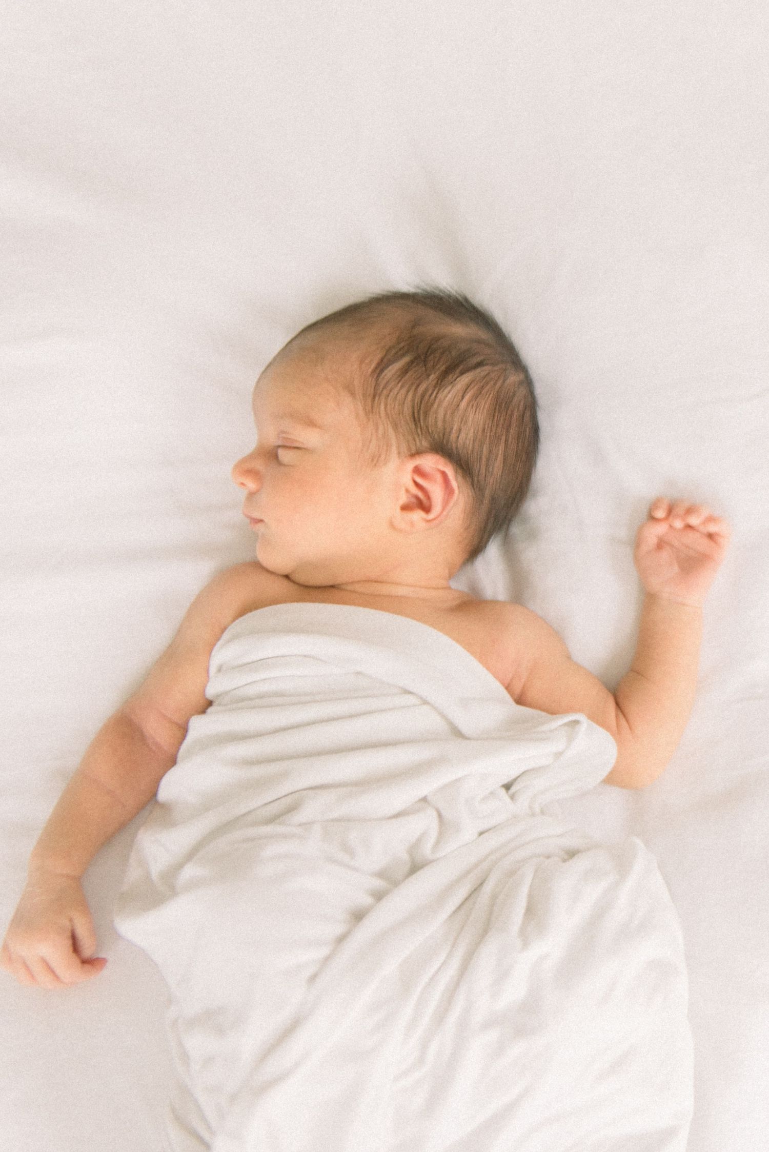 side profile of newborn at Washington DC Newborn session