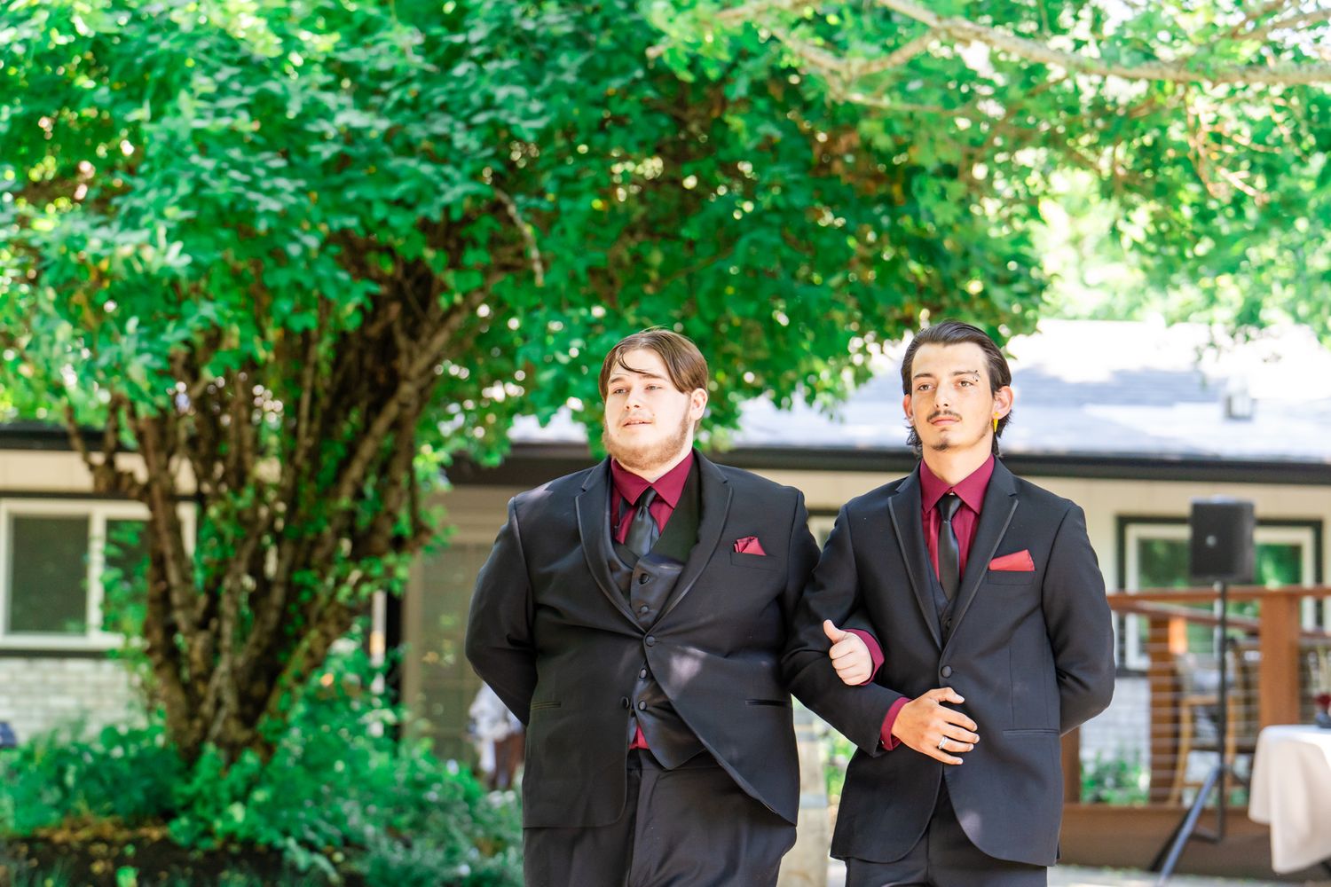 groomsmen walking
