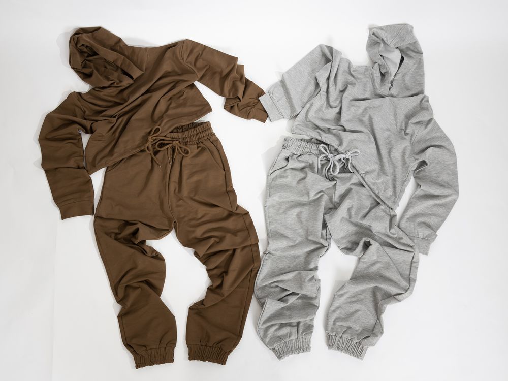 olive green and grey jogging sets