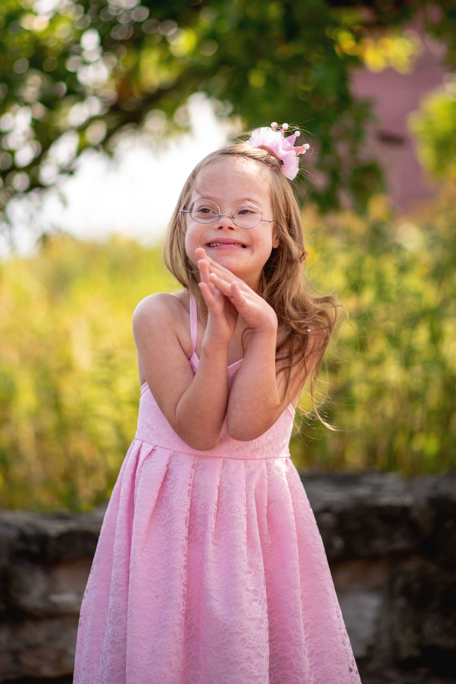daughter princess down syndrome pink nature sunshine farm