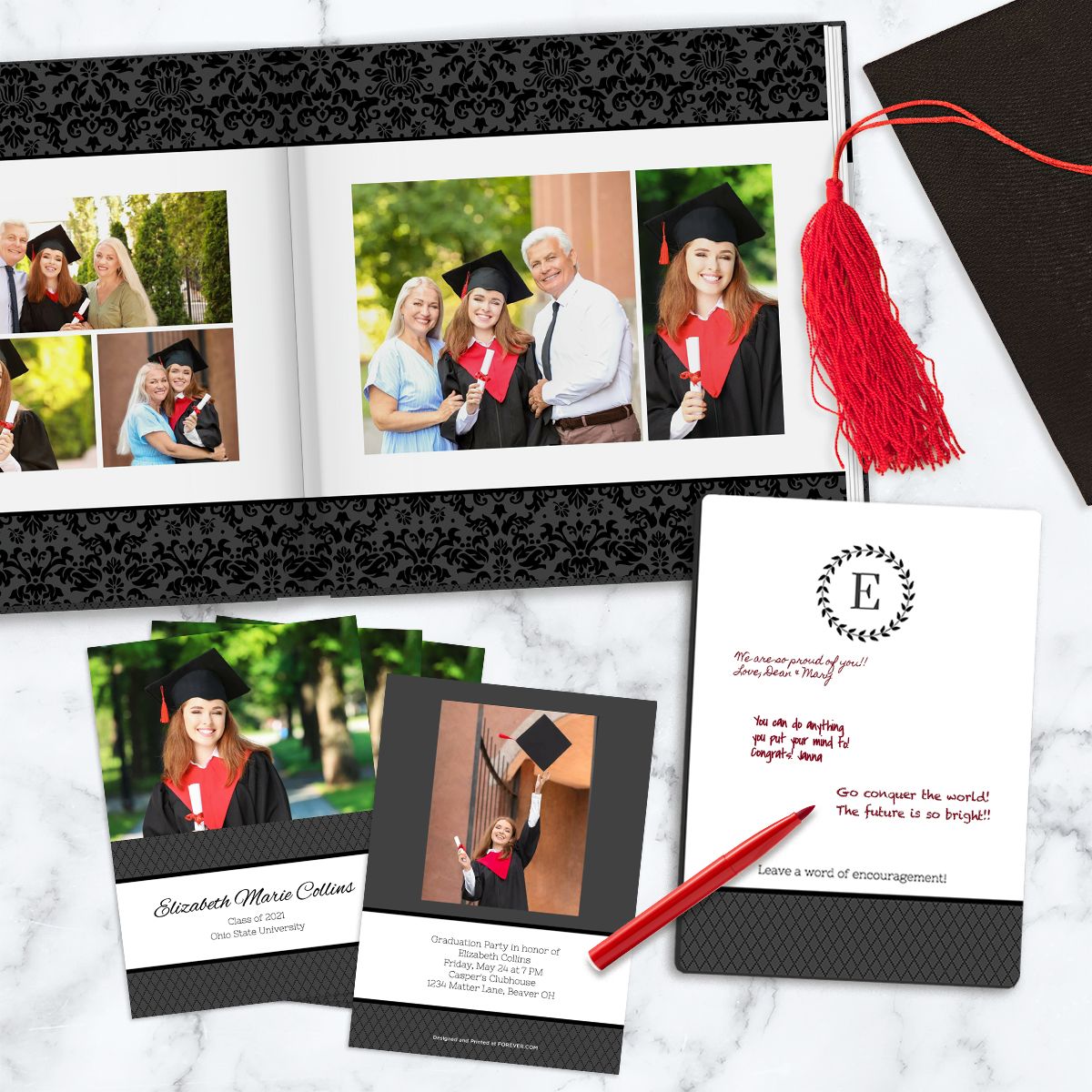 Graduate photo books and graduate cards