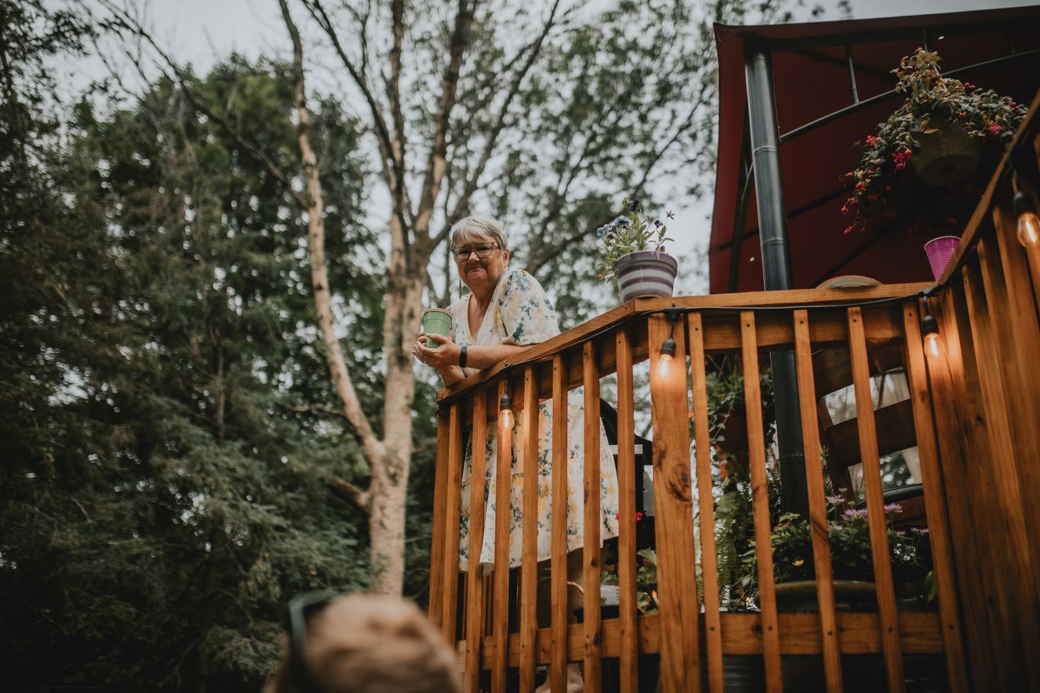 a mom overlooking the party