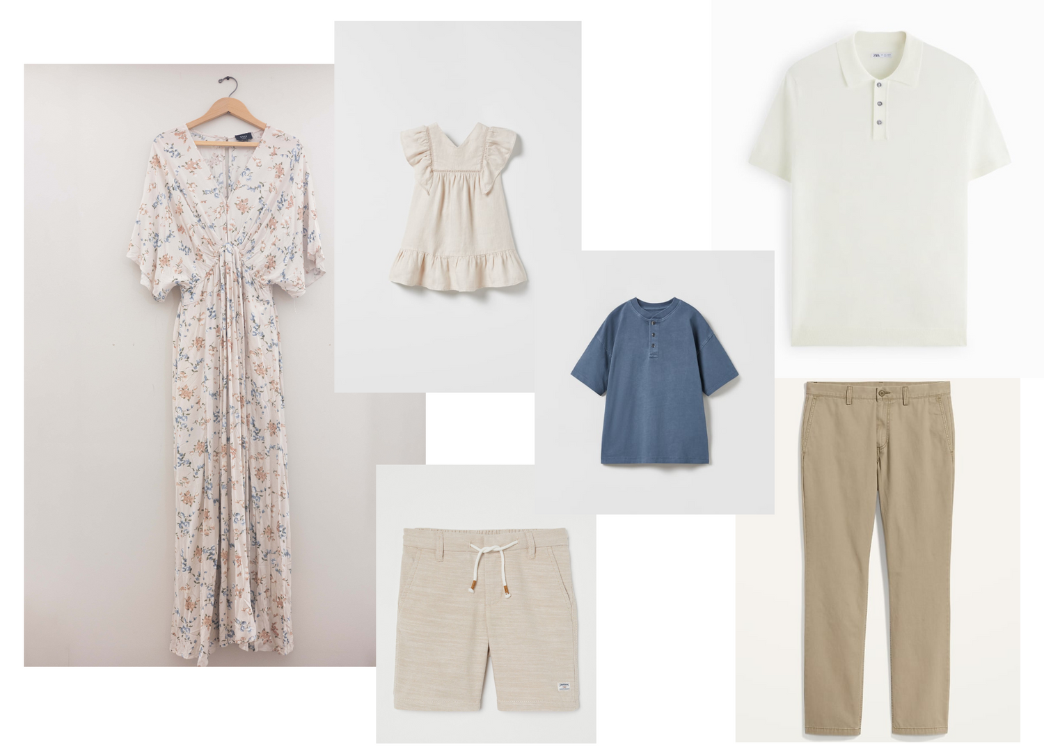 Summer style board for  Augusta Georgia family photography session.