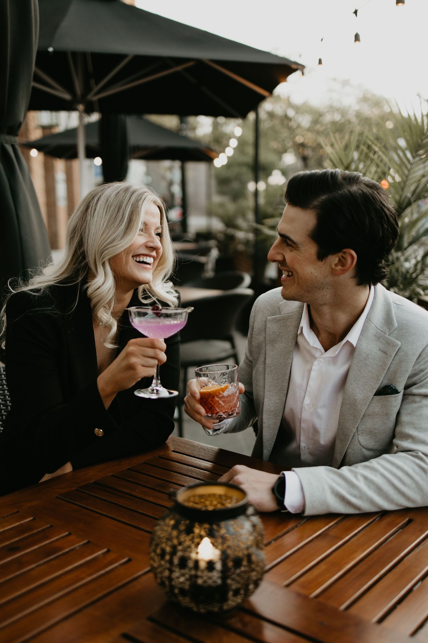 downtown ottawa engagement session at a bar