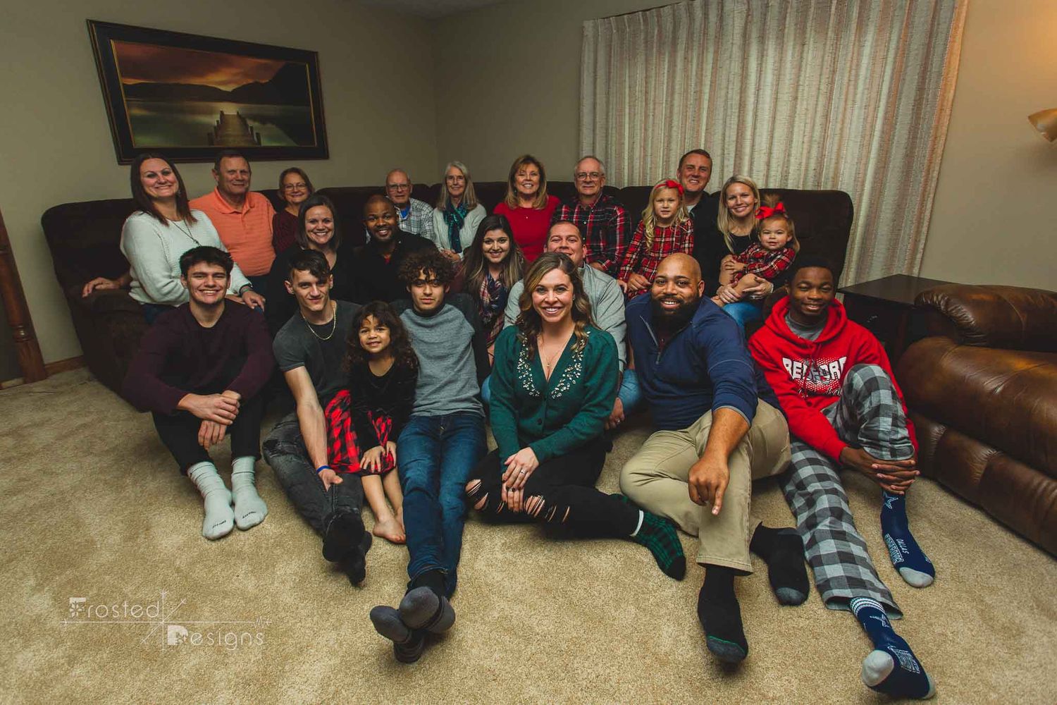 Large extended family for photography session.