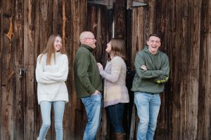 family photo with older kids laughing