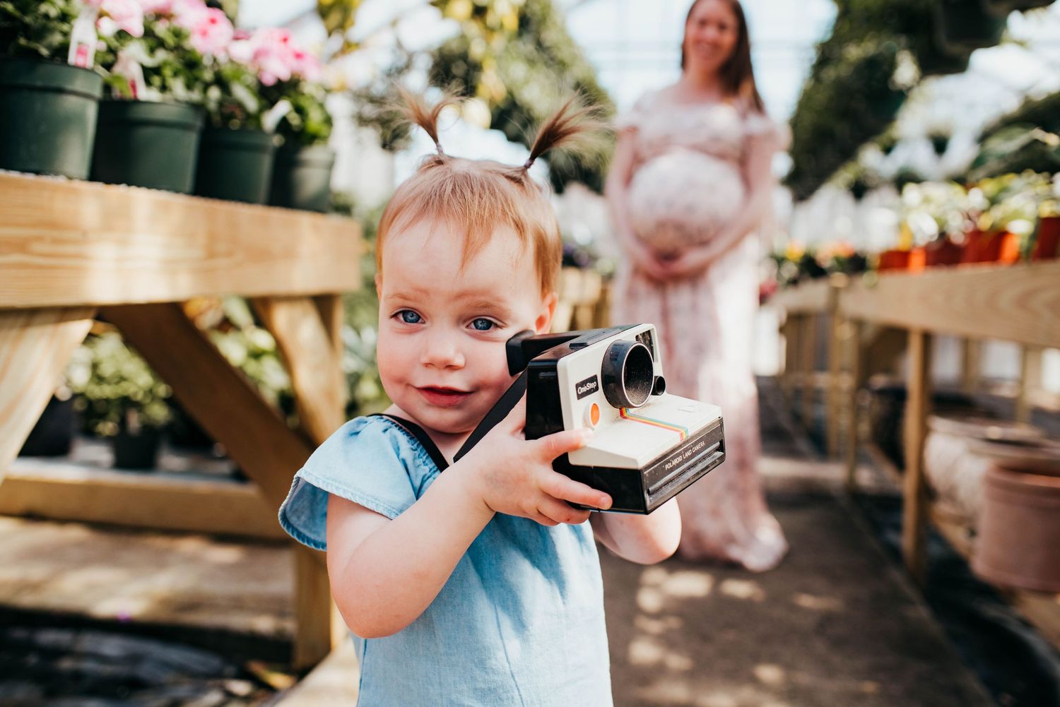 Farmington Maine Birth Photographer Mommy and Me greenhouse session in Farmington ME