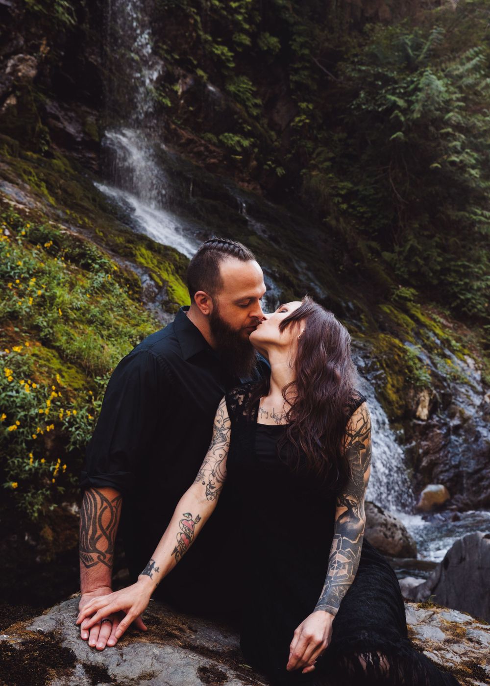Recently engaged couple dancing in a Snohomish park. Tim Neal captures authentic and joyful moments.