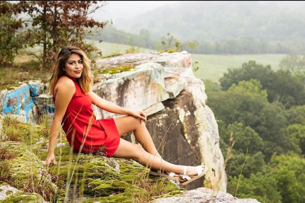 Ruby's high school senior session at Lover's Leap in Northwest Arkansas
