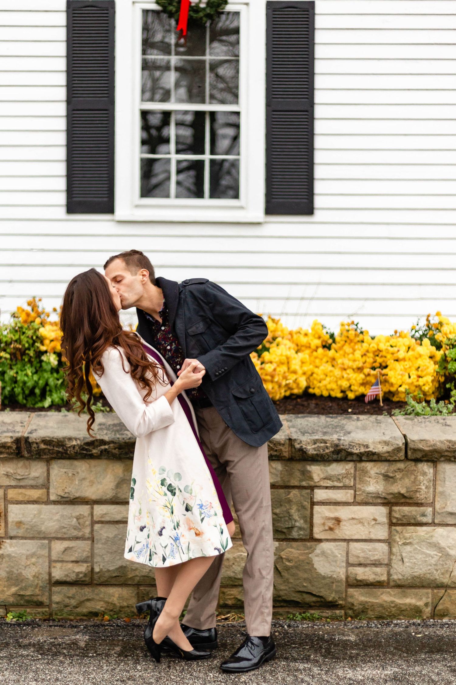 a couple kissing