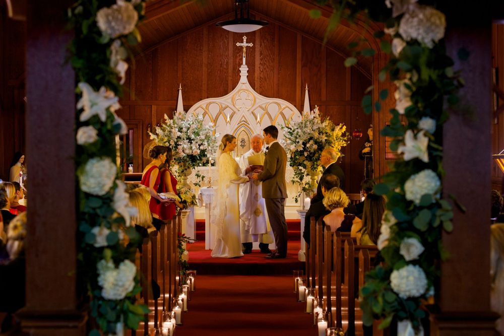 wedding ceremony at St. Mary's church in Nicasio