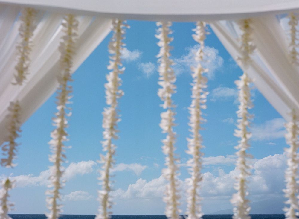 Flower canopy from a wedding in Maui