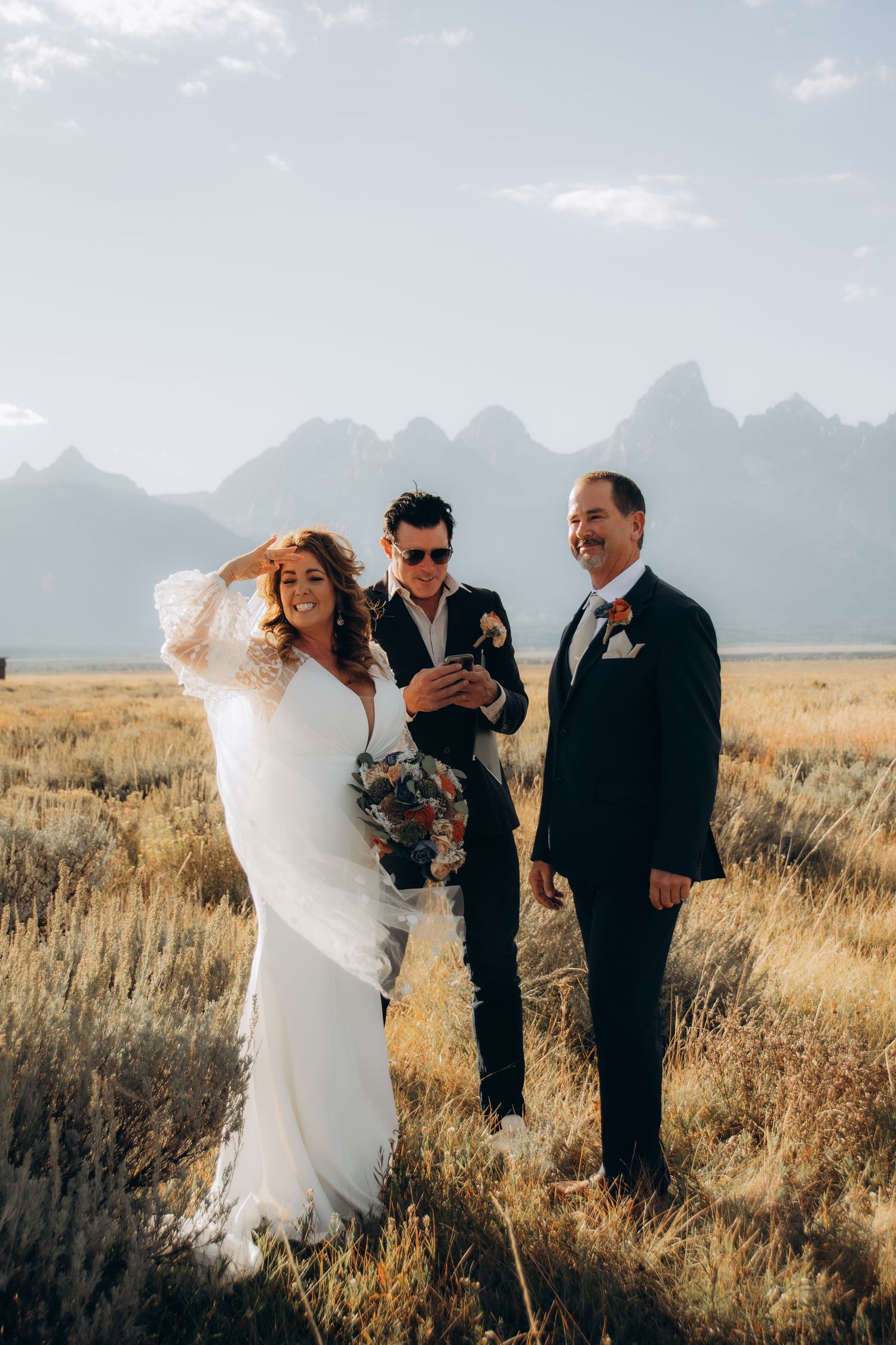 elopement photoshoot in front of Grand Tetons