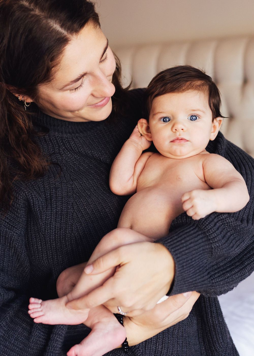 mama holding baby