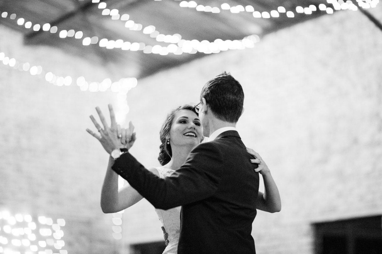 Bride and groom dances at their wedding
