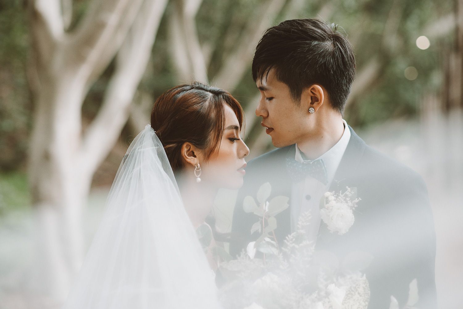 Couple during an intimate wedding in Tokyo