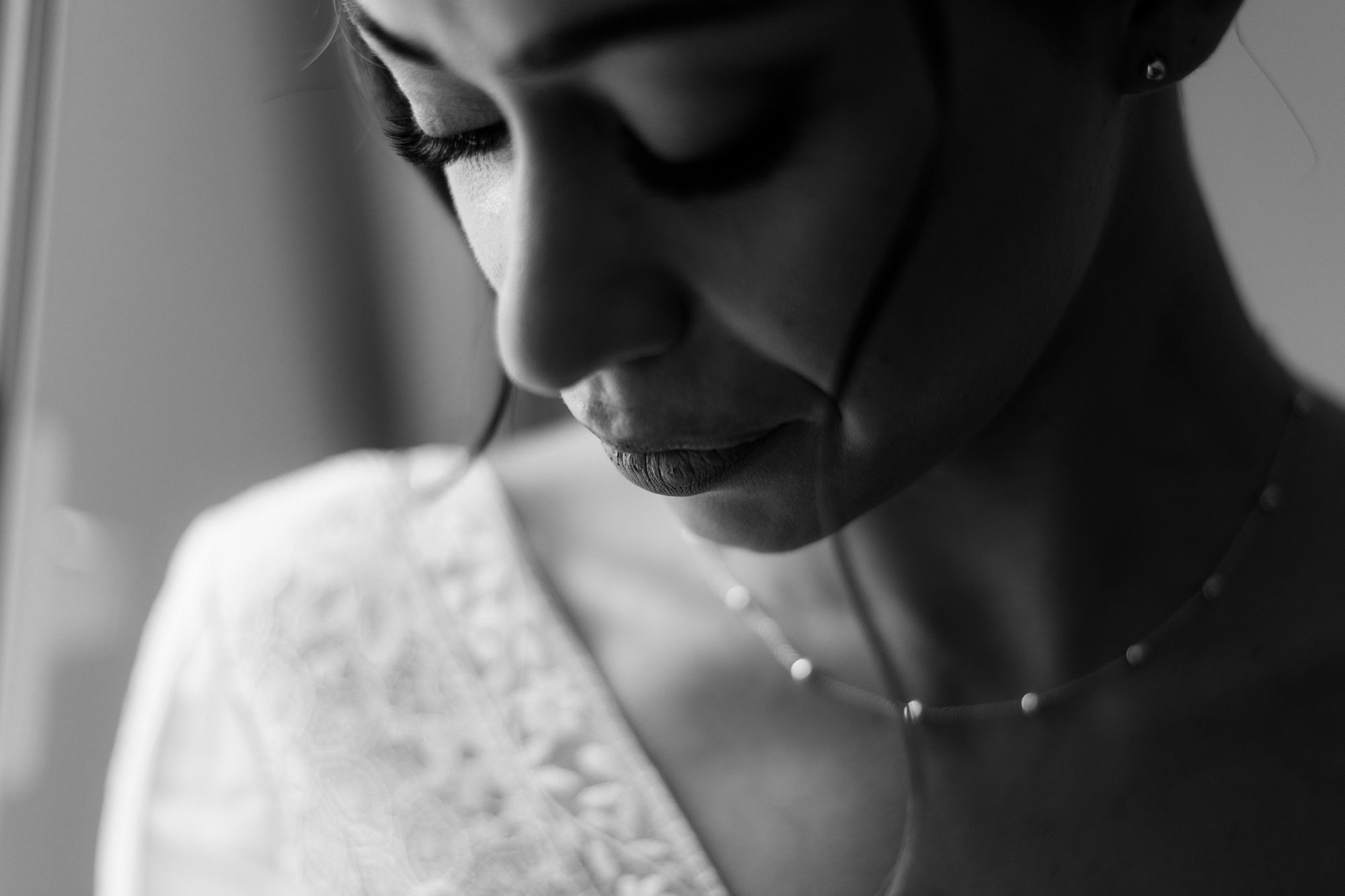 ritratto sposa in bianco e nero