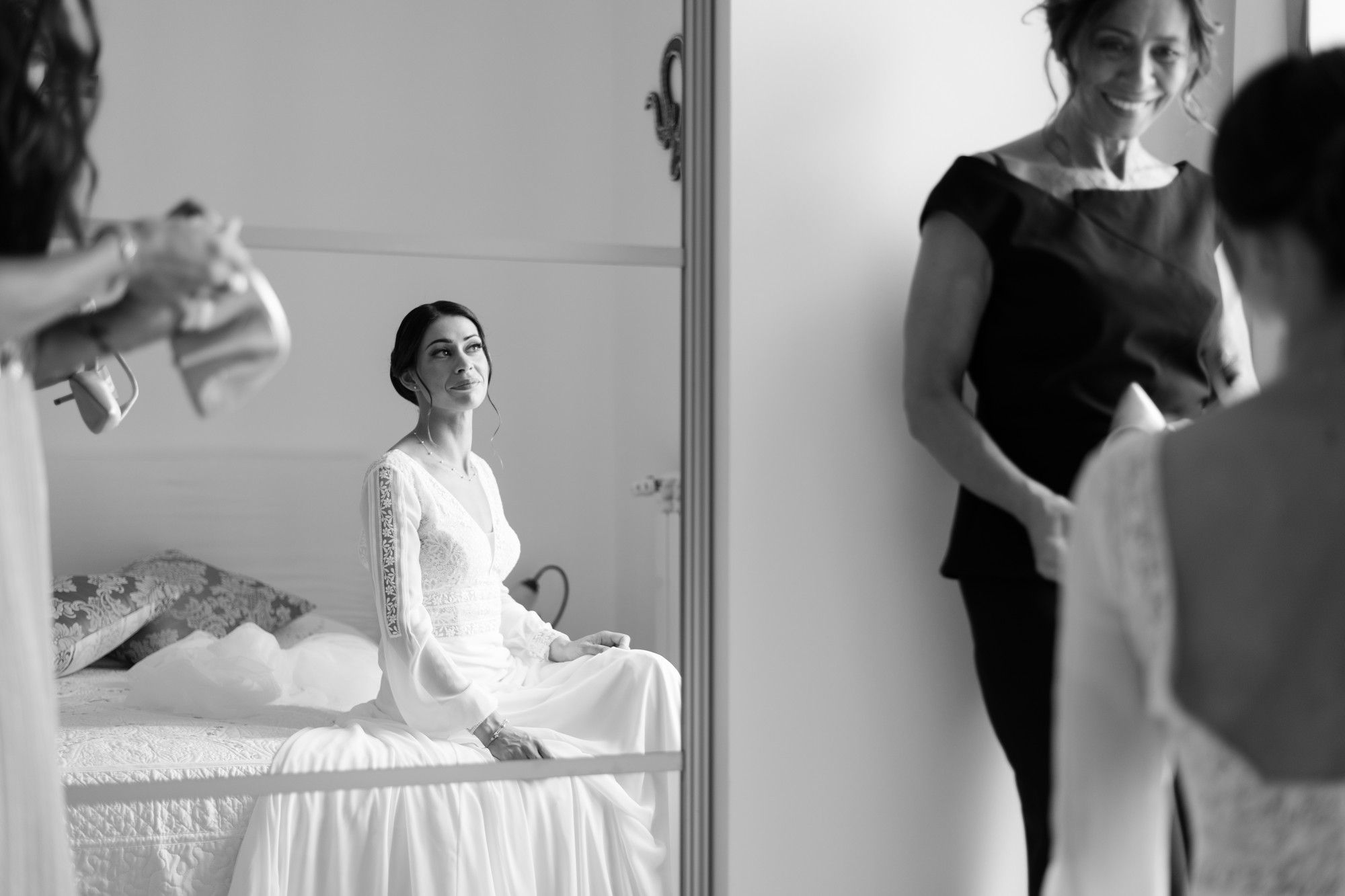 ritratto sposa in bianco e nero