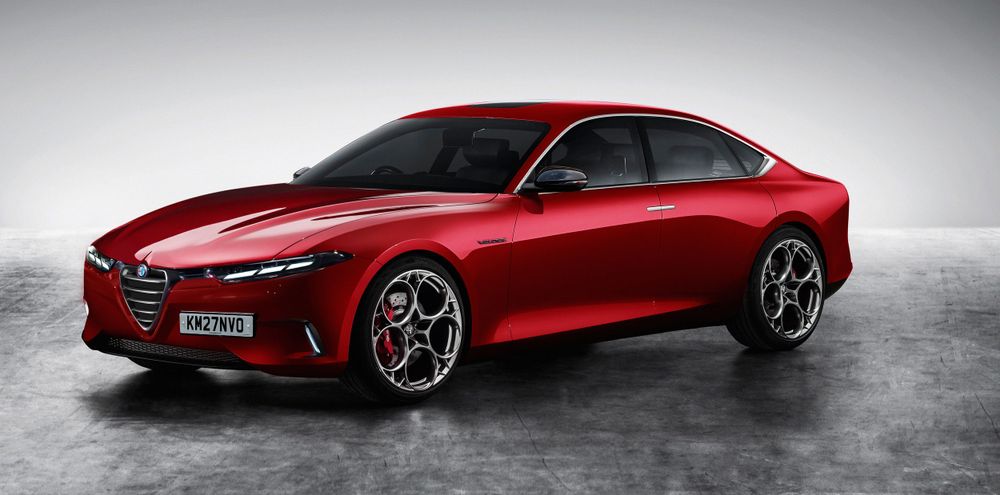 Alfa Romeo Giulia electric CGI future cars illustration for Auto Express magazine UK